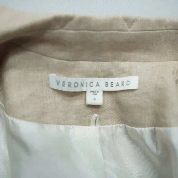 Veronica Beard Linen Upcollar Dickey Jacket Blazer Size 4 - Picture 6 of 15